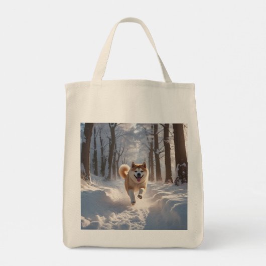 Elegant Akita Grocery Tas (Achterkant)