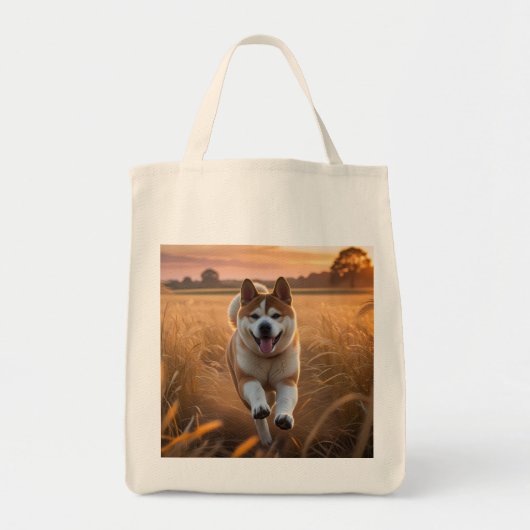 Elegant Akita Grocery Tas (Voorkant)