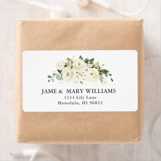 Elegant Alabaster Rozen Waterverf Etiket (Insitu)