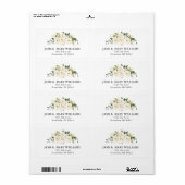 Elegant Alabaster Rozen Waterverf Etiket (Full Sheet)