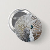 Elegant Albino Peacock Ronde Button 5,7 Cm (Voorkant /achterkant)