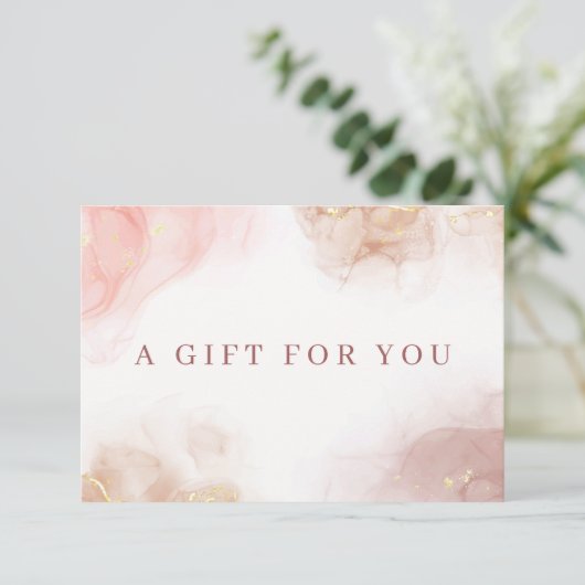 Elegant Alcohol Ink Certificaat Gift Kaart (Staand voorkant)