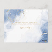 Elegant Alcohol Ink Gold Blue Hartelijk dank Briefkaart (Achterkant)