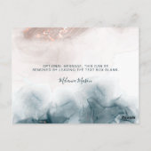 Elegant Alcohol Ink Gold Blush Blue Hartelijk dank Briefkaart (Achterkant)