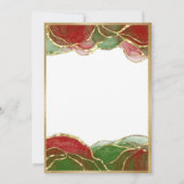 Elegant alcohol Ink Red Green Holiday Weddenschap Kaart (Achterkant)