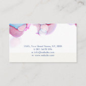 Elegant Alcohol inkt pastelblauw en roze Visitekaartje (Achterkant)