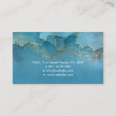Elegant Alcohol inkt sky blue en gold Visitekaartje (Achterkant)