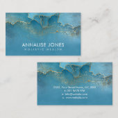 Elegant Alcohol inkt sky blue en gold Visitekaartje (Voorkant / Achterkant)