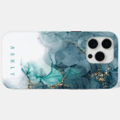 Elegant Alcohol Zwart Goud Glitter Marmer Case-Mate iPhone Case (Achterkant (horizontaal))