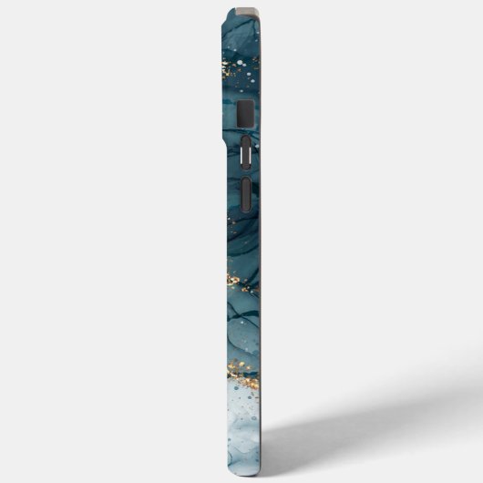 Elegant Alcohol Zwart Goud Glitter Marmer Case-Mate iPhone Case (Achterkant / Links)