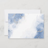 Elegant alcoholinkt Gold Blue Modern White RSVP Kaartje (Achterkant)