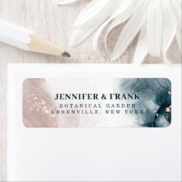 Elegant alcoholinkt Gold Blush Blue Modern Etiket