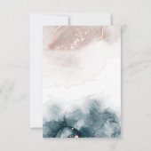 Elegant alcoholinkt Gold Blush Blue Modern RSVP Kaartje (Achterkant)