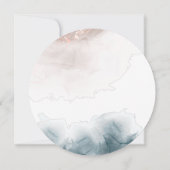 Elegant alcoholinkt Gold Blush Blue Modern Save The Date (Achterkant)