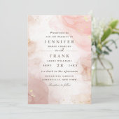 Elegant alcoholinkt Gold Blush Pink Minimale Moder Kaart (Staand voorkant)