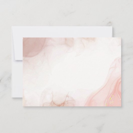 Elegant alcoholinkt Gold Blush Pink Minimale Moder RSVP Kaartje (Achterkant)