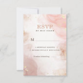 Elegant alcoholinkt Gold Blush Pink Minimale Moder RSVP Kaartje (Voorkant)