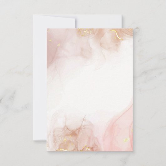 Elegant alcoholinkt Gold Blush Pink Minimale Moder RSVP Kaartje (Achterkant)