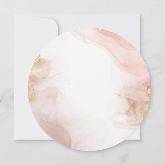 Elegant alcoholinkt Gold Blush Pink Minimale Moder Save The Date (Achterkant)
