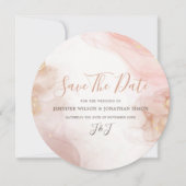 Elegant alcoholinkt Gold Blush Pink Minimale Moder Save The Date (Voorkant)