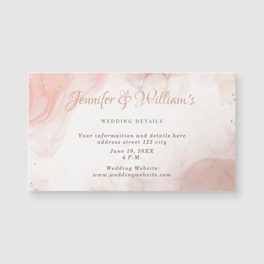 Elegant alcoholinkt Gold Blush Pink Wedding Detail (Voorkant)