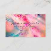 Elegant alcoholinkt holografisch glitter modern visitekaartje (Achterkant)