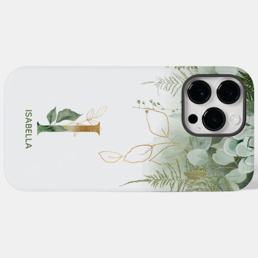 Elegant alfabet I Green Fern Case-Mate iPhone Case (Achterkant (horizontaal))