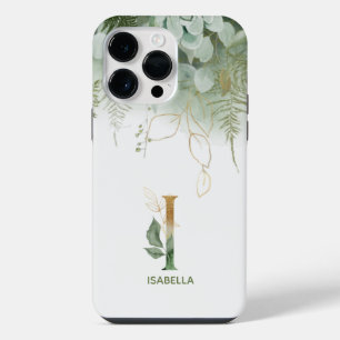 Elegant Alfabet I Groene Varens iPhone 14 Pro Max Hoesje