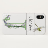Elegant alfabet J Lavendel Eucalyptus Dragonfly Case-Mate iPhone Case (Achterkant (horizontaal))