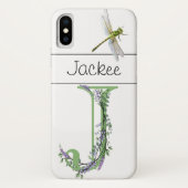 Elegant alfabet J Lavendel Eucalyptus Dragonfly Case-Mate iPhone Case (Achterkant)