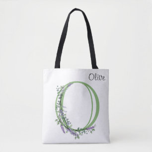 Elegant alfabet letter O Lavendel Eucalyptus Tote Bag