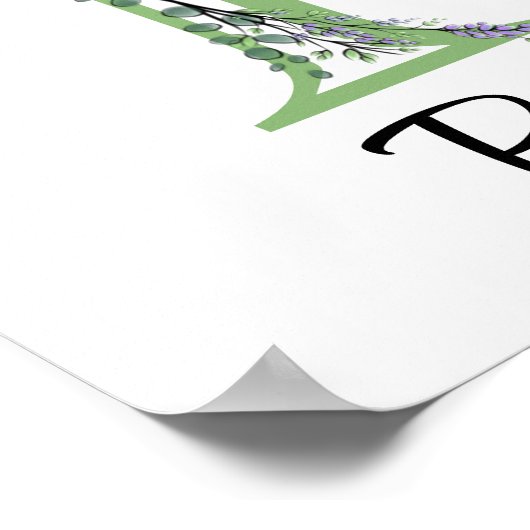 Elegant alfabet letter P Lavendel Eucalyptus Poster (Hoek)