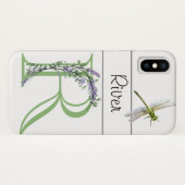Elegant alfabet R Lavendel Eucalyptus Dragonfly Case-Mate iPhone Case (Achterkant (horizontaal))