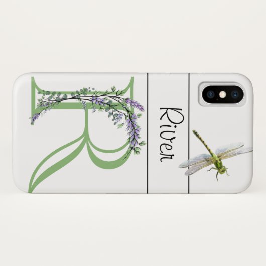Elegant alfabet R Lavendel Eucalyptus Dragonfly Case-Mate iPhone Case (Achterkant (horizontaal))