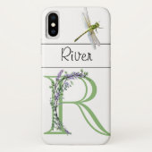Elegant alfabet R Lavendel Eucalyptus Dragonfly Case-Mate iPhone Case (Achterkant)