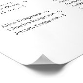 Elegant Alfabetical Wedding Seding Chart Poster (Hoek)