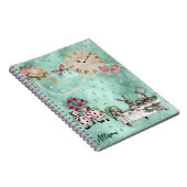 Elegant Alice in Wonderland gepersonaliseerd Notitieboek (Rechterzijde)