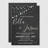 Elegant-alkboard met String Lights Wedding Magnetische Uitnodiging (Voorkant / Achterkant)