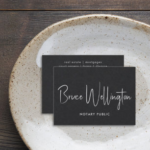 Elegant All Black Signature Script Notional Attorn Visitekaartje