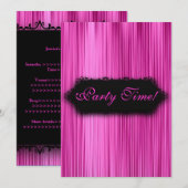 Elegant All Events Black Pink Curtain 2 Kaart (Voorkant / Achterkant)