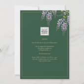 ELEGANT All-in1 Wisteria Bloem Groen Goud Bruiloft Kaart (Achterkant)