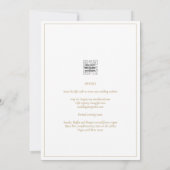 Elegant All-in-1 Classic Gold Text White Wedding Kaart (Achterkant)