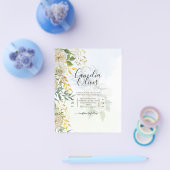 Elegant All-in-1 White Roses Botanical Wedding Flyer (Enkel)