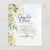 Elegant All-in-1 White Roses Botanical Wedding Flyer (Voorkant)