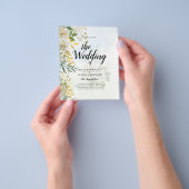 Elegant All-in-1 White Roses Botanical Wedding Flyer (Hand)
