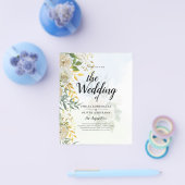 Elegant All-in-1 White Roses Botanical Wedding Flyer (Enkel)