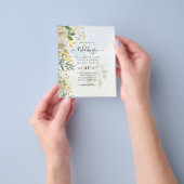 Elegant All-in-1 White Roses Botanical Wedding Flyer (Hand)