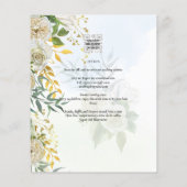 Elegant All-in-1 White Roses Botanical Wedding Flyer (Achterkant)