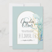 ELEGANT All-in-1 Zee Glas Gouden Blad Salie Bruilo Kaart (Voorkant)