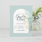 ELEGANT All-in-1 Zee Glas Gouden Blad Salie Bruilo Kaart (Staand voorkant)